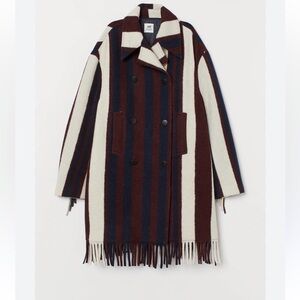 H&M Studio Striped Wool Blend Coat